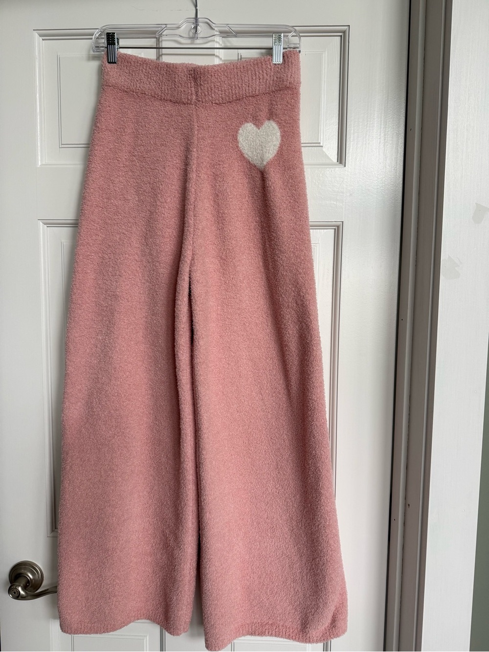 Pink Heart Wide-Leg Cozy Joggers